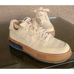 Nike Air Force 1 React Fontanka Khaki Leather Unisex Women 6.5 Casual Streetwear